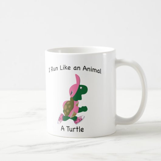 Ik ren als een dier, een schildpad koffiemok (Rechts)