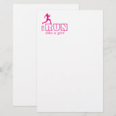 Ik ren als een meisje. briefpapier (Voorkant / Achterkant)