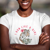 Ik ren als een meisje Motivatie Red Leopard Graphi T-shirt