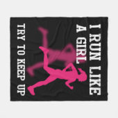 Ik ren als een meisje, probeer op te houden fleece deken (Voorkant (Horizontaal))