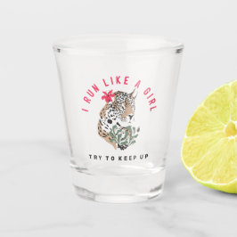 Ik Ren Als Een Meisje Rode Luipaard Motiverend Shot Glas