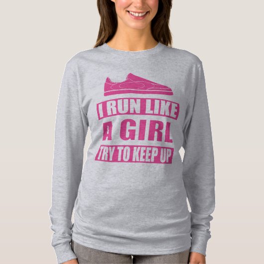Ik ren als een meisje t-shirt (Voorkant)