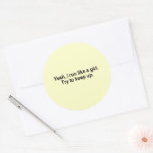 Ik ren als een meisje T-shirt Ronde Sticker (Envelop)