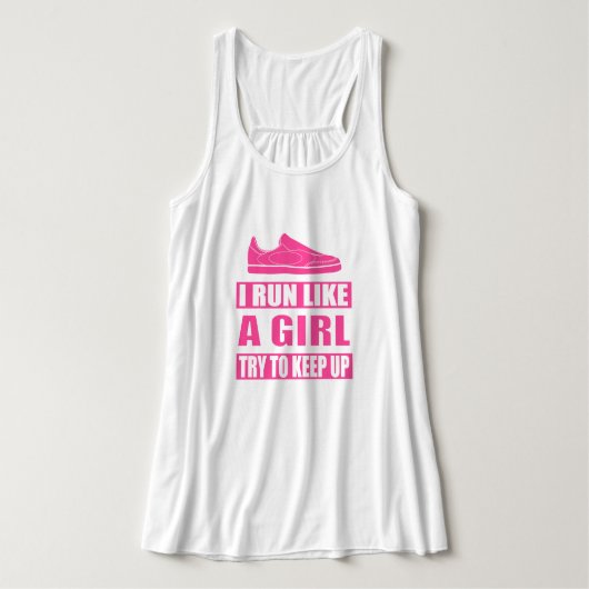 Ik ren als een meisje tanktop (Design voorkant)