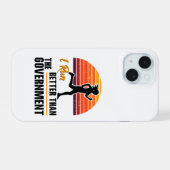 Ik ren beter dan de regering Grappige hardloper iPhone 15 Case (Achterkant horizontaal)