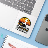 Ik ren beter dan de regering Grappige hardloper Sticker (Laptop met iPhone)