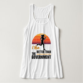 Ik ren beter dan de regering Grappige hardloper Tanktop