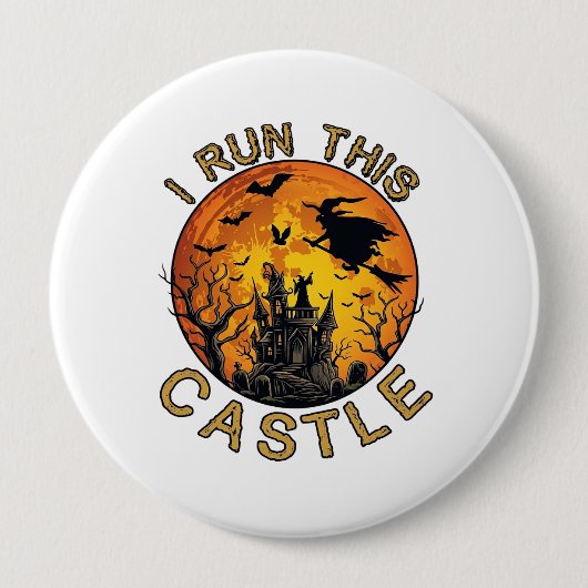 Ik ren deze Halloween-spookkasteel (2)_1 Ronde Button 4,0 Cm (Voorkant)