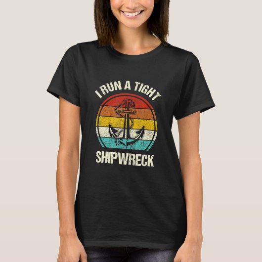 Ik ren een Tight Shipwreck mam pap mam Lover Mothe T-shirt (Voorkant)