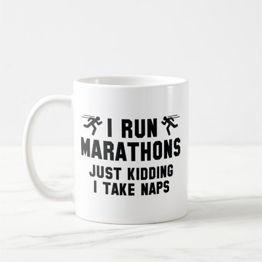 Ik ren Marathons Koffiemok (Links)