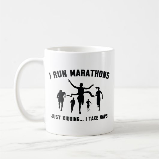 Ik ren Marathons Koffiemok (Links)