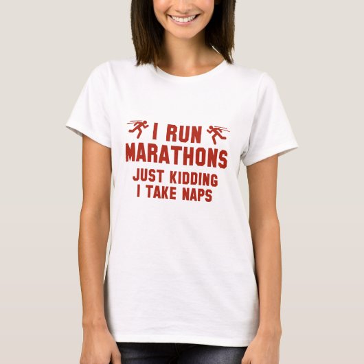 Ik ren Marathons T-shirt (Voorkant)