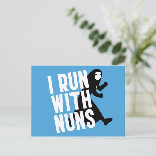 Ik ren met Nuns Briefkaart (Staand voorkant)