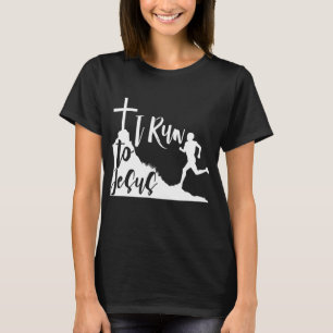 Ik ren naar Jesus Running Jogging Religious Christ T-shirt