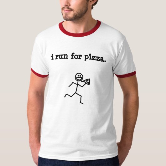 ik ren naar pizza . t-shirt (Voorkant)