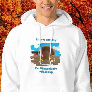Ik ren niet, ik verplaats me strategisch hoodie