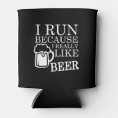 Ik ren omdat ik Beer heel leuk vind Blikjeskoeler (Voorkant)