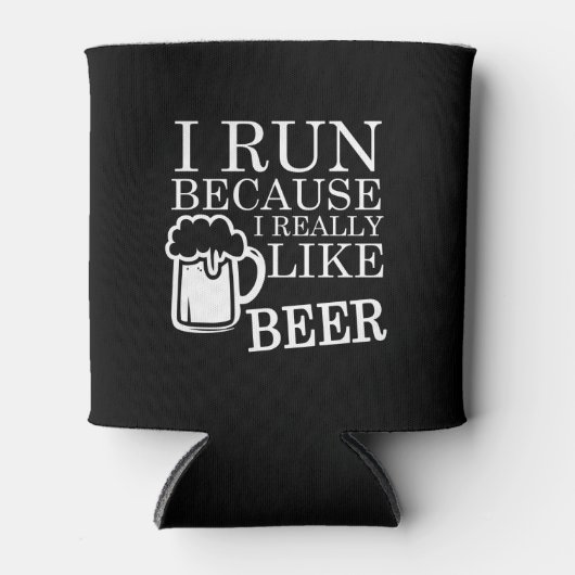 Ik ren omdat ik Beer heel leuk vind Blikjeskoeler (Voorkant)