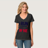 Ik ren omdat ik echt graag Drink Wine Runner vind T-shirt (Voorkant volledig)