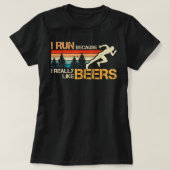Ik ren omdat ik echt van Beer Funny Funn hou T-shirt (Design voorkant)