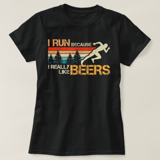 Ik ren omdat ik echt van Beer Funny Funn hou T-shirt (Design voorkant)