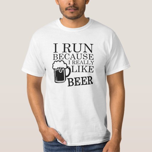 Ik ren omdat ik echt van Beer grappige shirt hou (Voorkant)