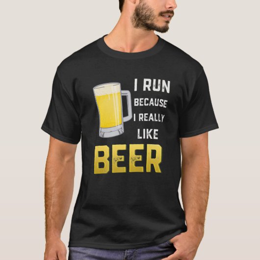 Ik ren omdat ik echt van Beer hou T-shirt (Voorkant)