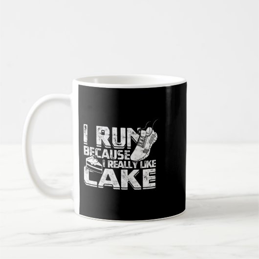 Ik ren omdat ik echt van cake Jogging hou Koffiemok (Links)