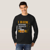 Ik ren omdat ik heel graag bier Drink runner G T-shirt (Voorkant volledig)