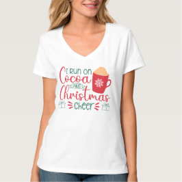 Ik ren op cacao en kerst juichen t-shirt