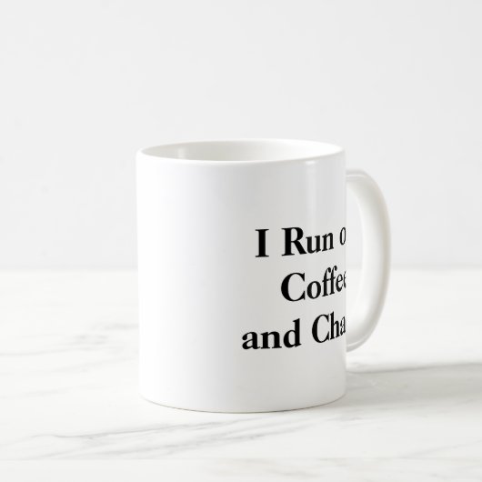 Ik ren op Coffee and Chaos Mok (Voorkant rechts)