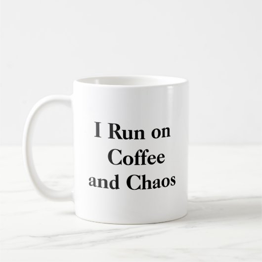 Ik ren op Coffee and Chaos Mok (Links)