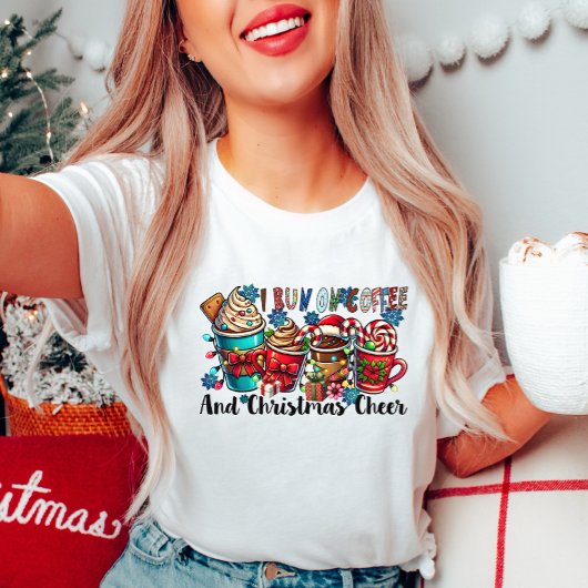 Ik ren op Coffee Christmas Cheer T-shirt