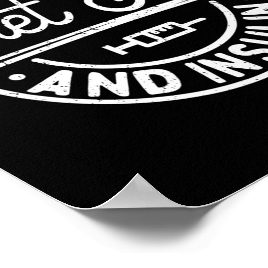 Ik ren op dieet frisdrank en insuline plezier diab poster (Hoek)