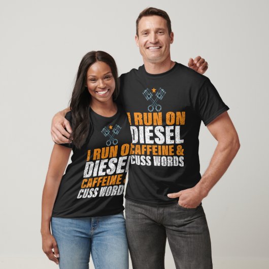 Ik ren op Diesel Caffeine en Cuss Words T-shirt (Unisex)