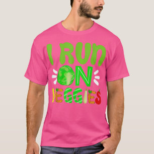 Ik ren op groenten plantaardig vegetarisch fitness t-shirt