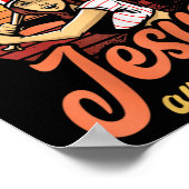 Ik ren op Jesus en softbal Christelijke speler cad Poster (Hoek)