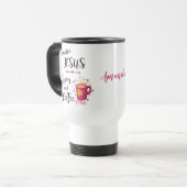 Ik ren op Jezus, Chaos en Coffee Travel Mug. Reisbeker (Voorkant links)