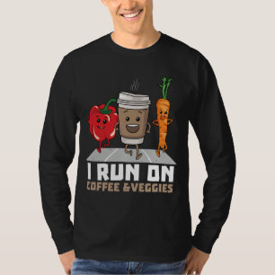 Ik ren op koffie en groenten Vegan Runner Vegetari T-shirt