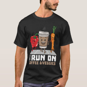 Ik ren op koffie en groenten Vegan Runner Vegetari T-shirt