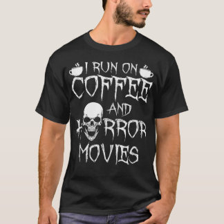 Ik ren op koffie en horror t-shirt