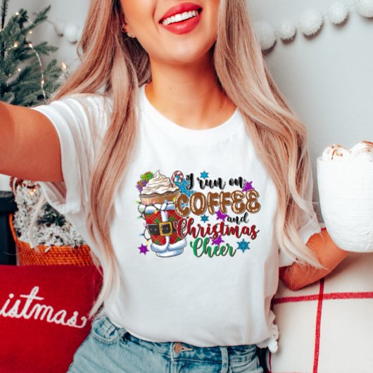 Ik ren op koffie en Kerst Cheer T-shirt