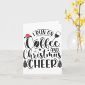 Ik ren op koffie en kerstjuichen Merry Xmas San Kaart (Gele Bloem)