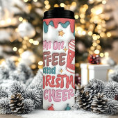 Ik ren op Koffie Kerstmis Cheer 3D Opgeblazen Puff Thermosbeker