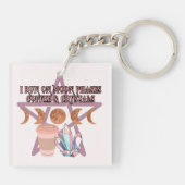 Ik ren op maanfasen, koffie en kristallen sleutelhanger (Achterkant)