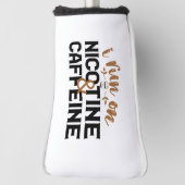 Ik ren op nicotine & cafeïne grappige koffie versl golfheadcover (Draai 90)
