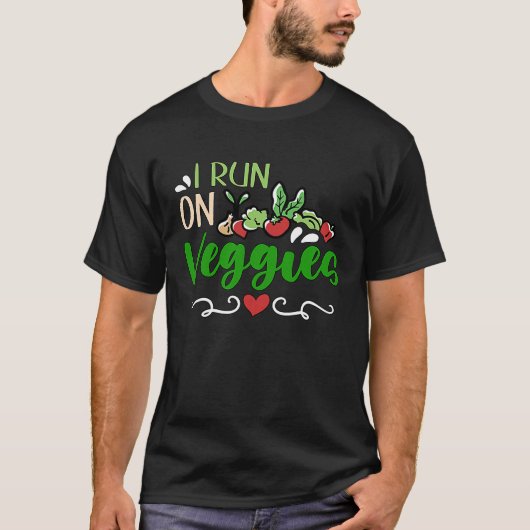 Ik ren op Plant gebaseerd vee vrij V T-shirt (Voorkant)