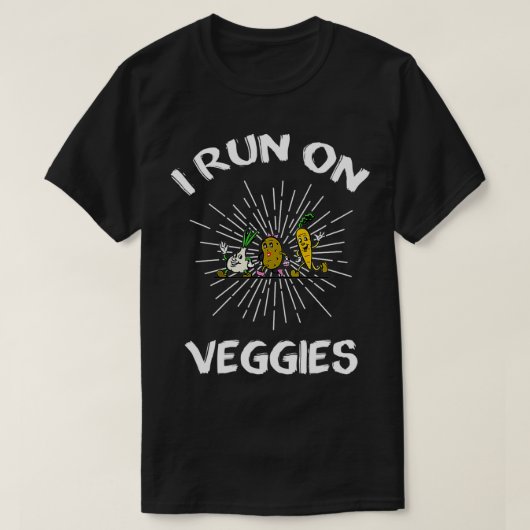 Ik ren op veggies grappig t-shirt (Design voorkant)