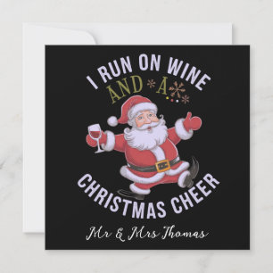 Ik ren op wijn en kerstjuichen kaart
