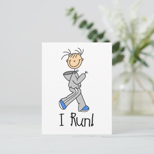 Ik ren T-shirts en cadeautjes Briefkaart (Staand voorkant)